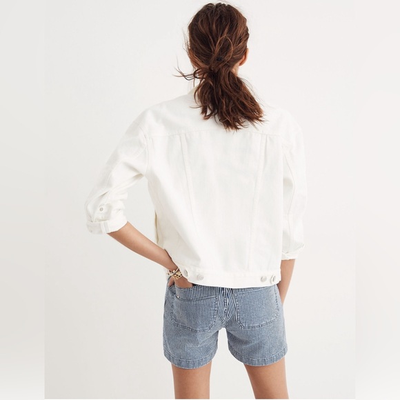 MADEWELL | THE-BOXY CROP JEAN JACKET IN TILE WHITE STYLE J0473 SZ M - Picture 6 of 11